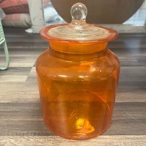 Orange glass vintage container